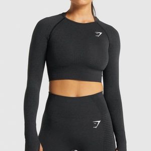 Gymshark Vital Seamless Long Sleeve Crop Top Black